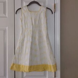 Strasburg  white with yellow embroidered design Easter spring dress  Sz 7